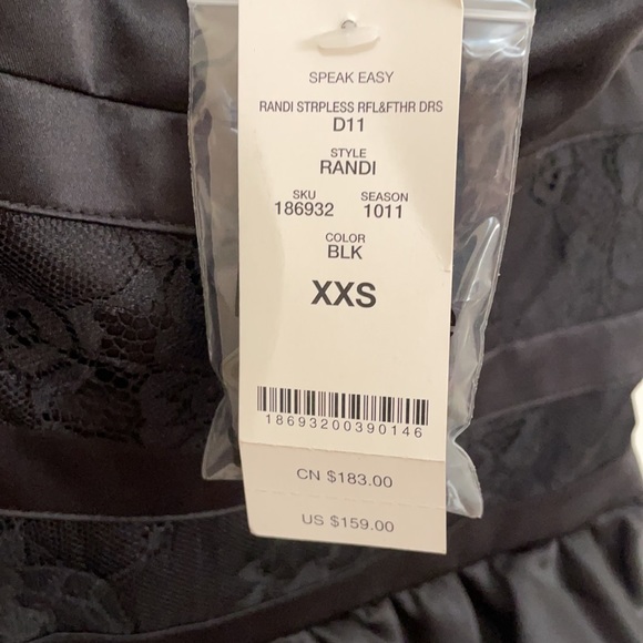 Bebe Randi STRPLESS RFL&FThR DRESS size XXS - Picture 5 of 6